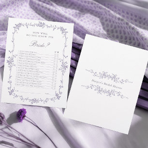 Lámina Juego de ducha de novia de lavanda victoriana fran
