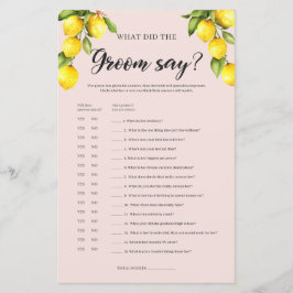 Lámina Juego de ducha de novia de limón Lo que dijo el no