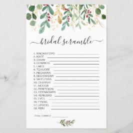 Lámina Juego de ducha de novia de verduras de follaje