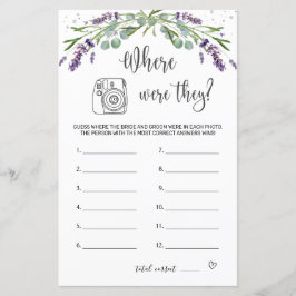 Lámina Juego de ducha de novia donde volaban