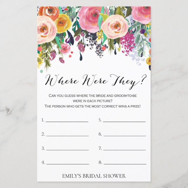 Lámina Juego de ducha de novia en el jardín (Anverso)