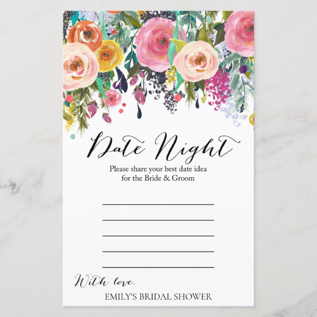 Lámina Juego de ducha de novia en el jardín (Anverso)