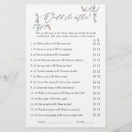 Lámina Juego de ducha de novia en invierno de vegetación 