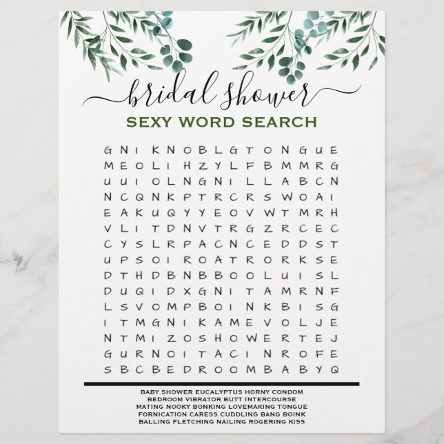 Lámina Juego de ducha de novia Eucalyptus 2 lados (Anverso)