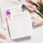 Lámina Juego de ducha de novia floral con crema de hielo<br><div class="desc">Esta única acuarela con la temática de helado pintada por mi propia en los modernos colores azul azur, crema de vainilla, melodía, borgoña, Viva Magenta y rosa de Rubor perfecta para tu divertida y brillante celebración con amigos "Ella ha sido descubierta" ducha de novias. Otros artículos que coincidan con tu...</div>