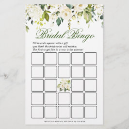 Lámina Juego de ducha de novia floral de rosas blancas de