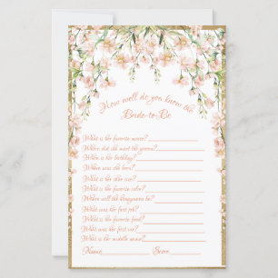 Lámina Juego de ducha de novia floral rosa Rubor