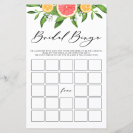 Lámina Juego de ducha de novia Grapefruit Bridal Bingo de