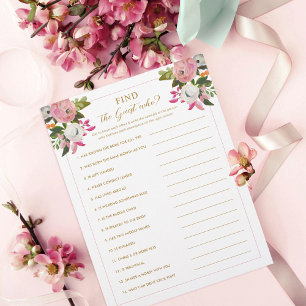 Lámina Juego de ducha de novia rosa encuentra al invitado