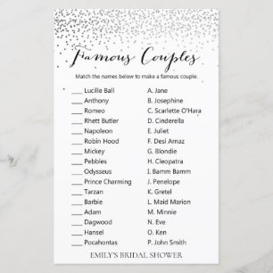 Lámina Juego de ducha de novia Silver Confetti IMPRESO