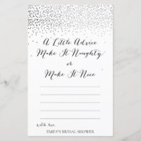 Juego de ducha de novia Silver Confetti IMPRESO