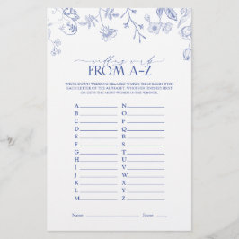 Lámina Juego de ducha de novia victoriana azul y blanca