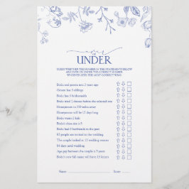 Lámina Juego de ducha de novia victoriana azul y blanca