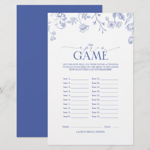Lámina Juego de ducha de novia victoriana azul y blanca