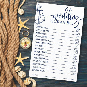 Lámina Juego de ducha de novias Anclaje Náutico Escramble