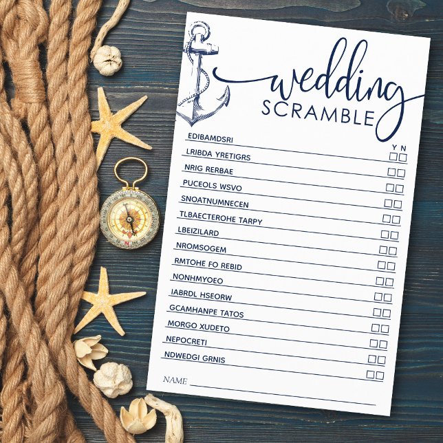 Lámina Juego de ducha de novias Anclaje Náutico Escramble (Subido por el creador)