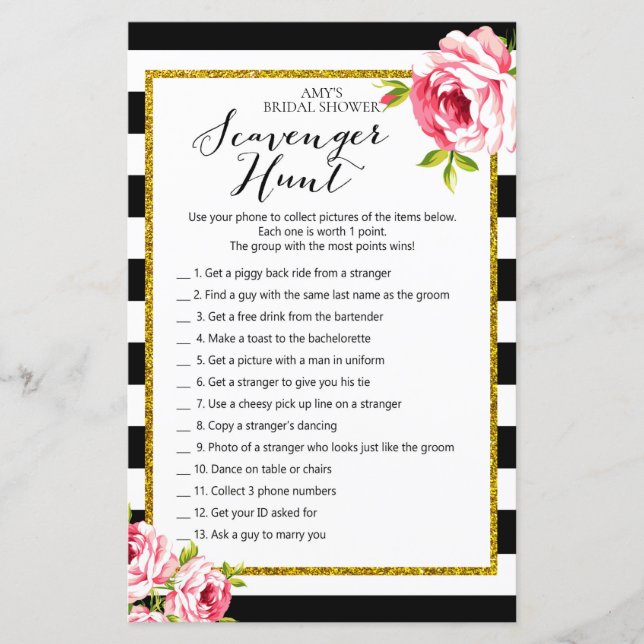 Lámina Juego de ducha de novias - Caza de scavenger (Anverso)