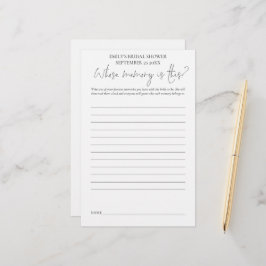 Lámina Juego de ducha de novias cuya memoria negro texto 