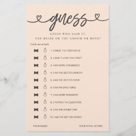 Lámina Juego De Ducha De Novias Dijo Que Dijo Que Supongo