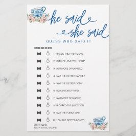 Lámina Juego De Ducha De Novias Dijo Que Dijo Que Supongo