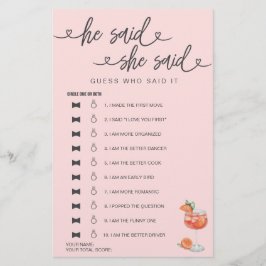 Lámina Juego De Ducha De Novias Dijo Que Dijo Que Supongo