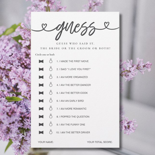 Lámina Juego De Ducha De Novias Dijo Que Dijo Que Supongo (Subido por el creador)