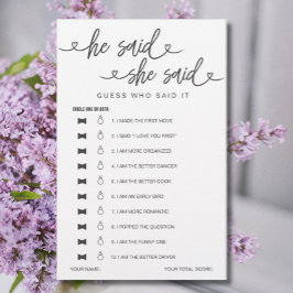 Lámina Juego De Ducha De Novias Dijo Que Dijo Que Supongo