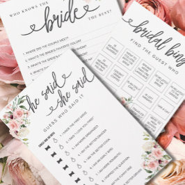 Lámina Juego De Ducha De Novias Dijo Que Dijo Que Supongo