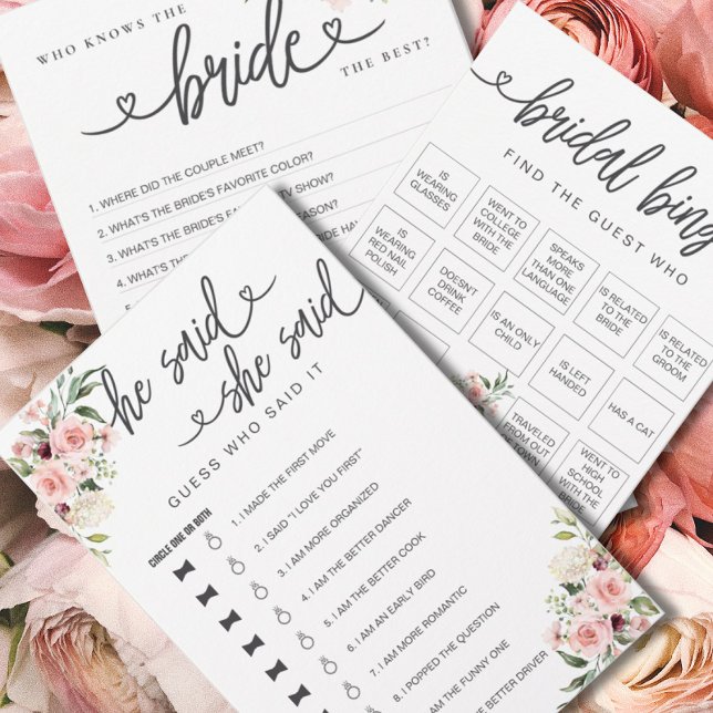 Lámina Juego De Ducha De Novias Dijo Que Dijo Que Supongo (Subido por el creador)