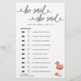 Lámina Juego De Ducha De Novias Dijo Que Dijo Que Supongo