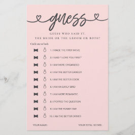 Lámina Juego De Ducha De Novias Dijo Que Dijo Que Supongo