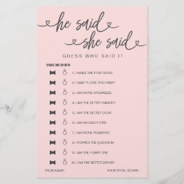 Lámina Juego De Ducha De Novias Dijo Que Dijo Que Supongo