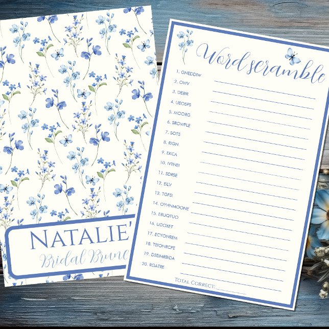 Lámina Juego de ducha de novias floral de palabra de boda (Subido por el creador)