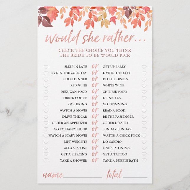 Lámina Juego De Ducha De Novias Preferiría Caer En Las Ho (Anverso)