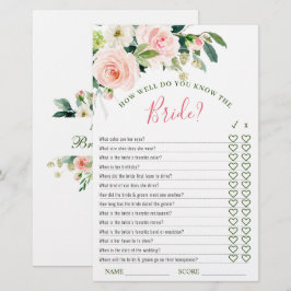 Lámina Juego de ducha nupcial con flores rosadas y vegeta