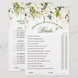 Lámina Juego de Ducha Nupcial Floral Blanco Marfil de Dob