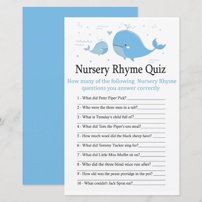 Lámina Juego de ducha para bebé Rhyme Prueba de ballena a (Anverso / Reverso)