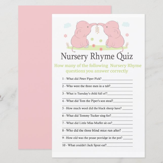 Lámina Juego de ducha para bebés con un juego de Rhyme de (Anverso / Reverso)