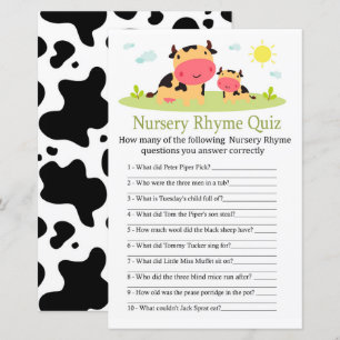 Lámina Juego de ducha para bebés Rhyme Prueba de Vaca