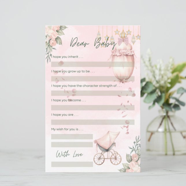 Lámina Juego De Ducha Rosa De Floral Cuta Queridos Deseos (Anverso de pie)