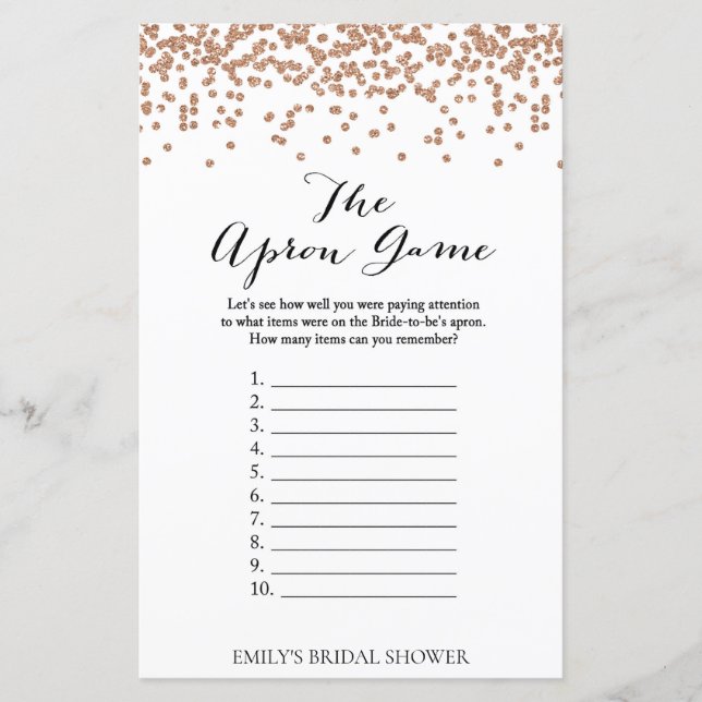 Lámina Juego de ducha Rosa Gold Brida - Juego Apron (Anverso)