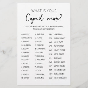 Lámina Juego de El día de San Valentín de juego de nombre