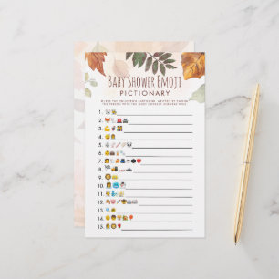 Lámina Juego de Emoji Baby Shower Fall Foliage