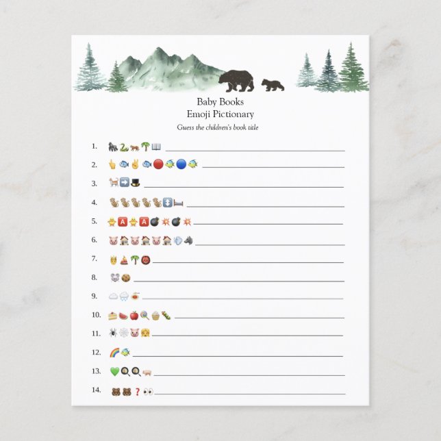 Lámina Juego de Emoji de Baby Books (Anverso)