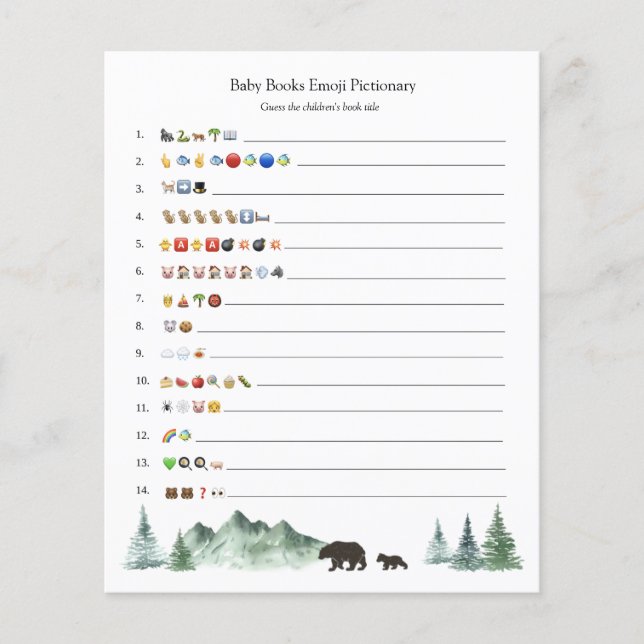 Lámina Juego de Emoji de Baby Books (Anverso)