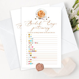 Lámina Juego de emoji de café con ducha de novia