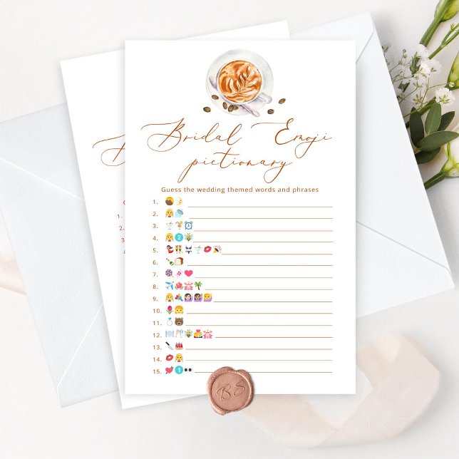 Lámina Juego de emoji de café con ducha de novia (Subido por el creador)