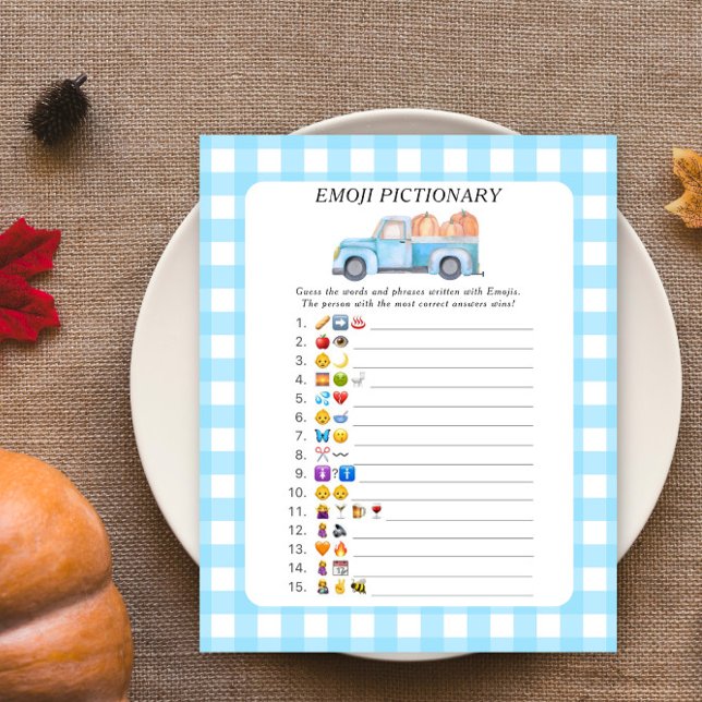 Lámina Juego de Emoji de camioneta azul Pumpkin (Subido por el creador)
