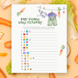 Lámina Juego de emoji de ducha de bebé de cosecha local