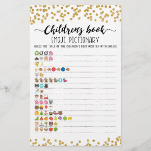 Lámina Juego de Emoji de libros para niños con respuestas